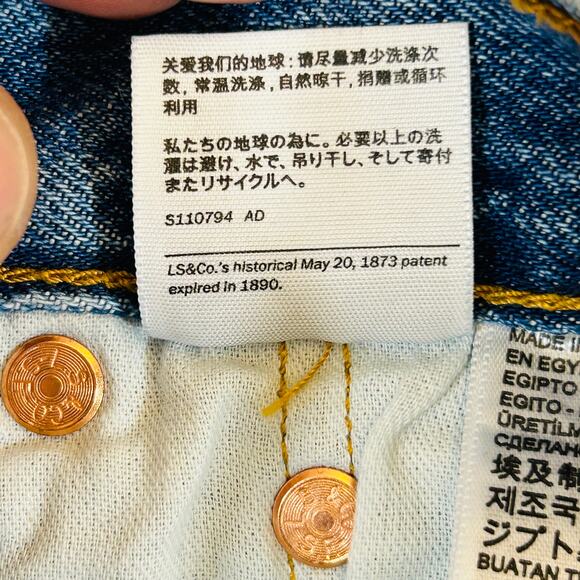 Levi's Mens 36x29 501 Button Fly Jeans Blue Straight Leg Cotton Made in Egypt - Picture 11 of 12